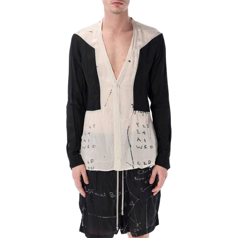 Мужская рубашка RICK OWENS (комбинированная)