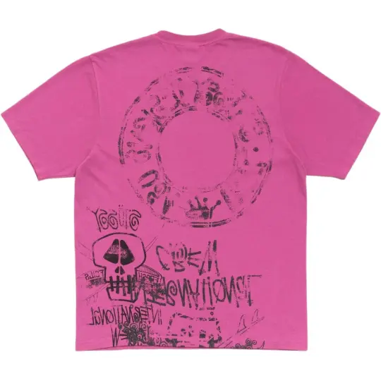 Stussy SS26 SKULLS TEE PIGMENT DYED свободная футболка с короткими рукавами и принтом черепа, одинаковый стиль для мужчин и женщин
