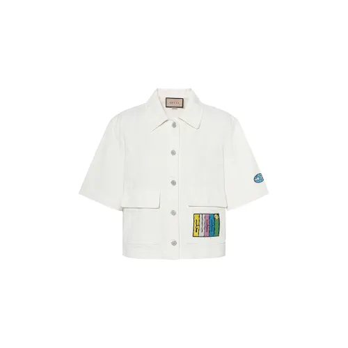GUCCI SS24 Denim Jacket Women's Ivory White