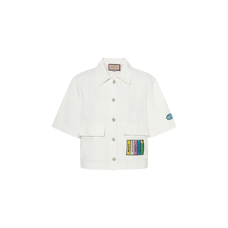GUCCI SS24 Denim Jacket Women's Ivory White