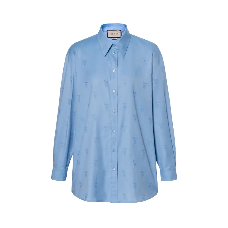 GUCCI Oxford Collared Long-Sleeve Shirt