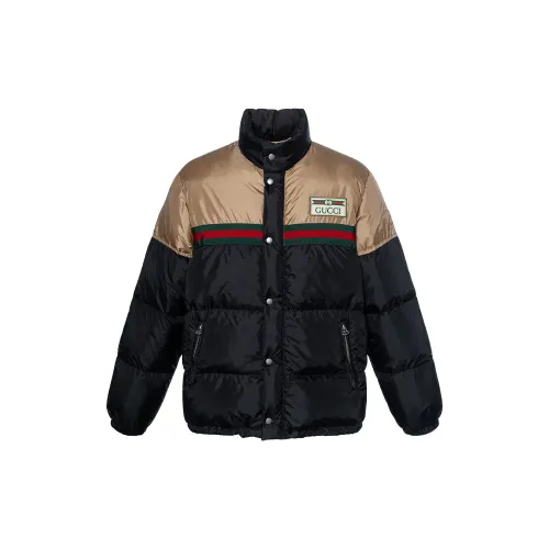 GUCCI Jackets Men's Black Stand Collar Moderate Other