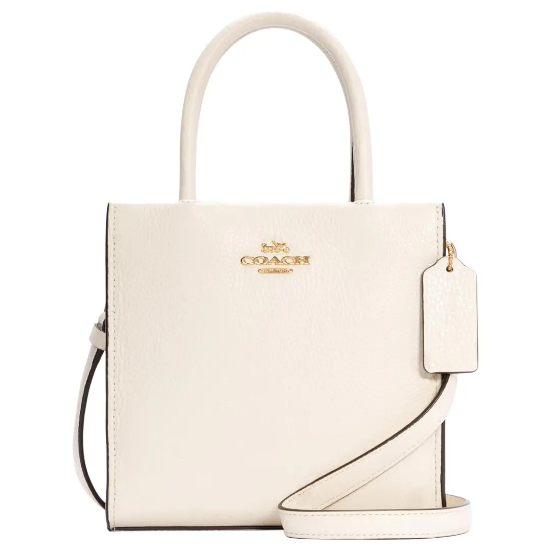 COACH Cally Pebbled Leather Sheet Music Bag, Tote Bag, Shopping Bag, Handbag, Shoulder Bag, Crossbody Bag Mini Women's