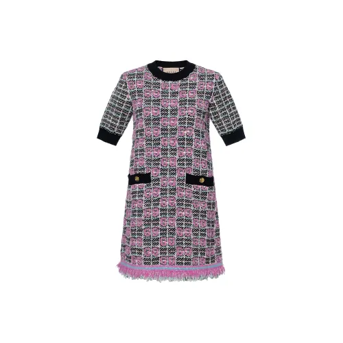 GUCCI FW23 Short Sleeved Dress Women's Multicolor