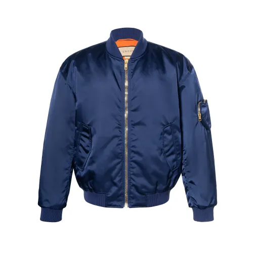 GUCCI Slogan patch Padded Bomber Jacket