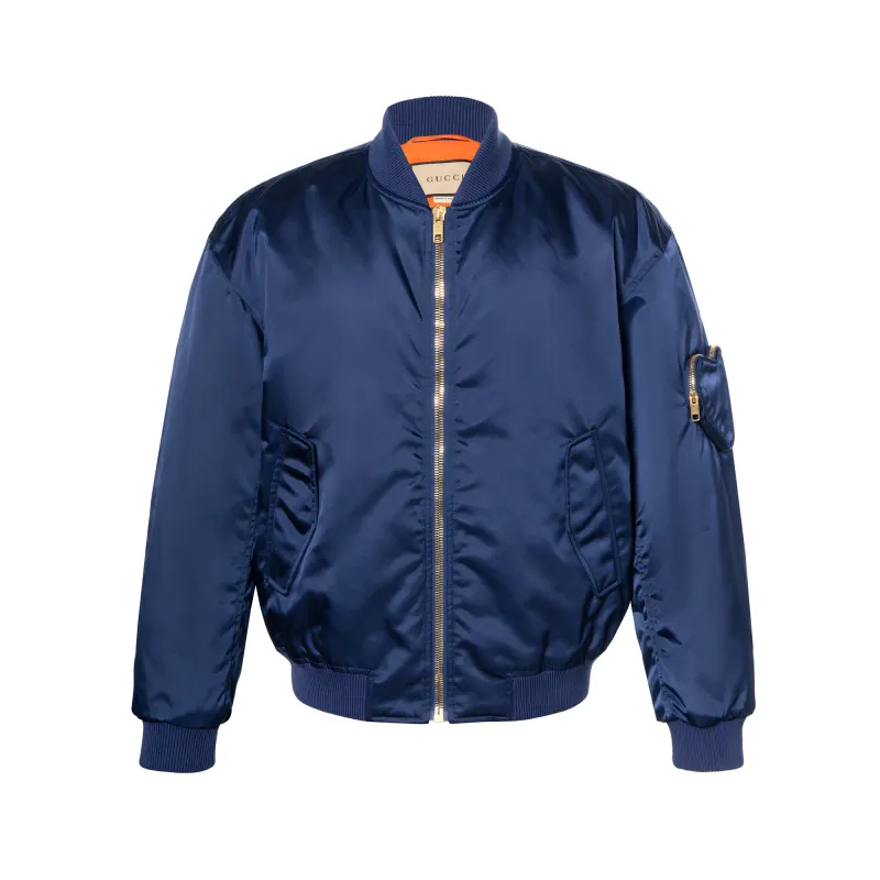 GUCCI Slogan patch Padded Bomber Jacket