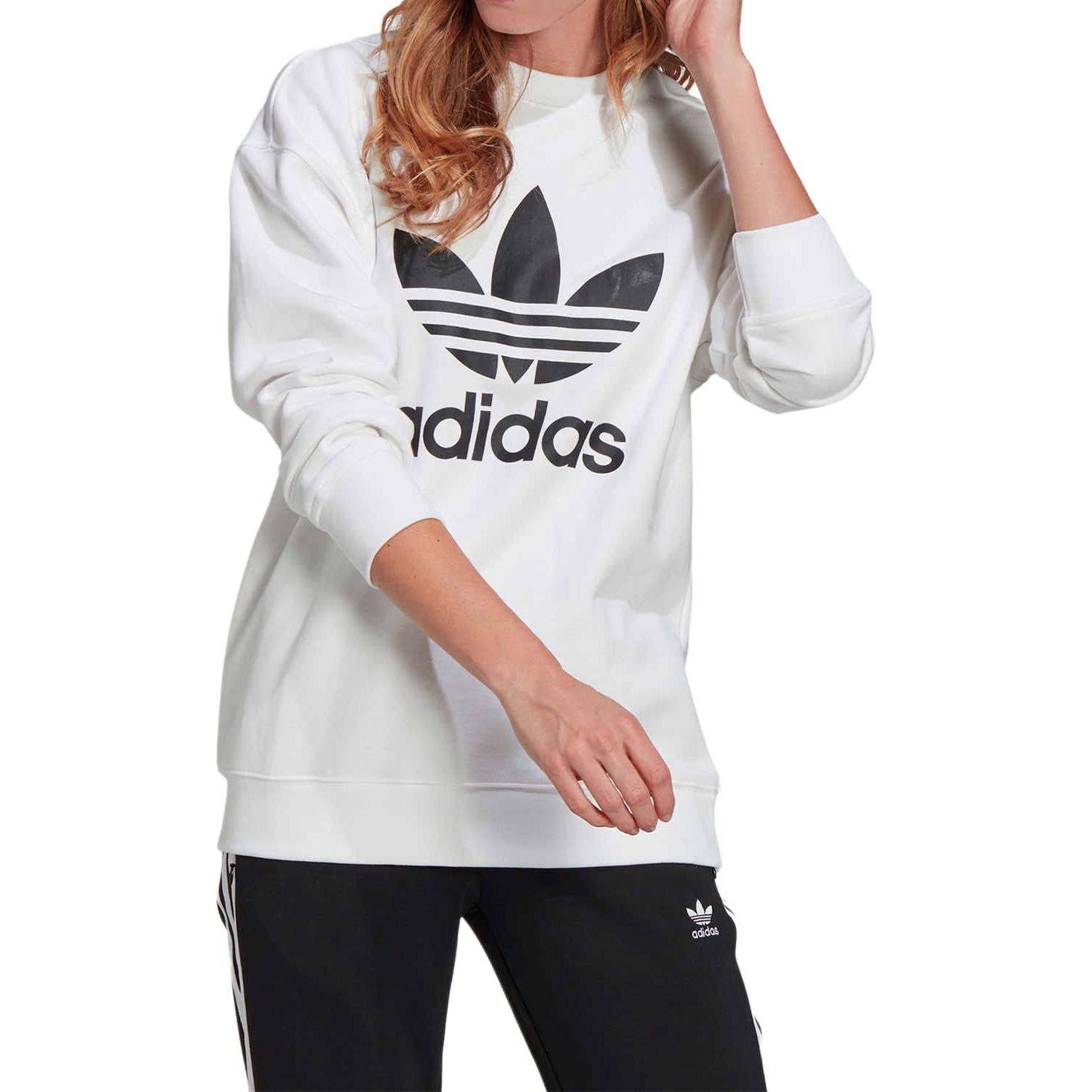 Женская толстовка adidas originals TREFOIL CREW (белый) — фото 2