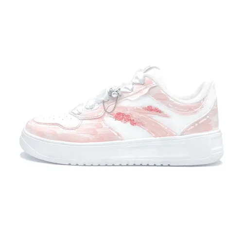 Anta Easy Abrasion Resistant Breathable Low top Skateboard Shoes Women's White Pink