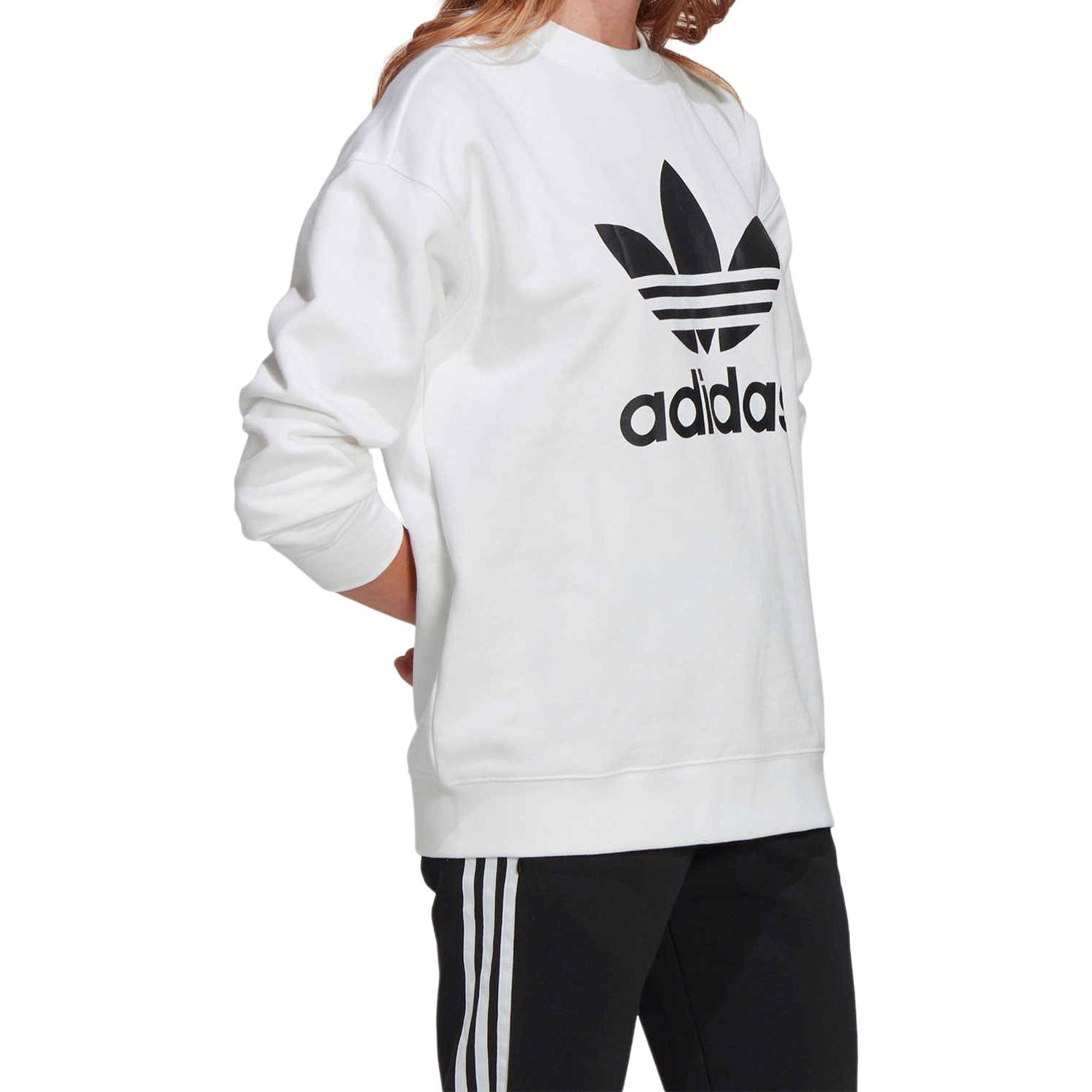 Женская толстовка adidas originals TREFOIL CREW (белый) — фото 4