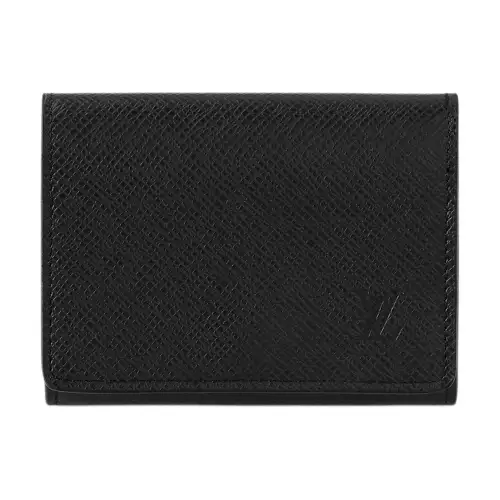 LOUIS VUITTON Pelele Leather Card Holder Card Holder Unisex Black