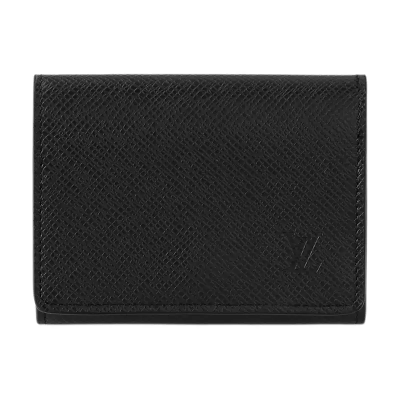 LOUIS VUITTON Pelele Leather Card Holder Card Holder Unisex Black