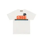 GUCCI T Shirts Women's Ecru Crew Neck Moderate Straight Fit