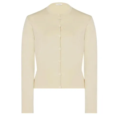 THE ROW Knitwear Women's Beige Crew Neck Moderate Cardigan