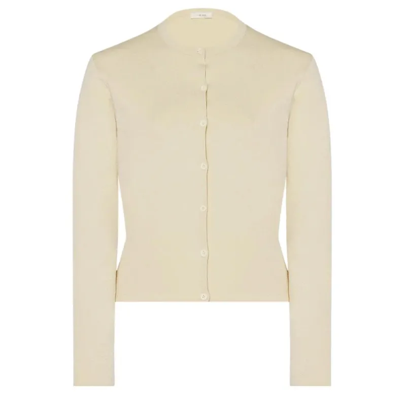 THE ROW Knitwear Women's Beige Crew Neck Moderate Cardigan
