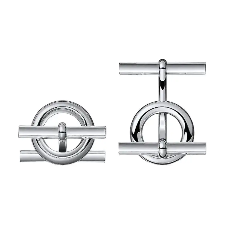 HERMES Chaine D'Ancre Cufflinks Women's Silver
