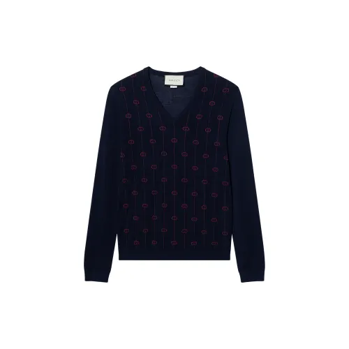 GUCCI Sweaters Men's Blue V Neck Moderate Other