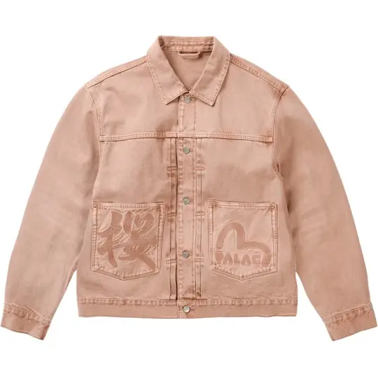 PALACE PALACE x EVISU совместная модель, ретро рабочая одежда, джинсовая куртка с лацканами и пуговицами, одинаковый стиль для мужчин и женщин