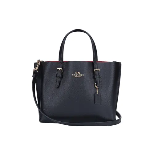 COACH Cow Leather Tote Bag, Shopping Bag, Shoulder Bag, Crossbody Bag, Handbag 25 Women's Black