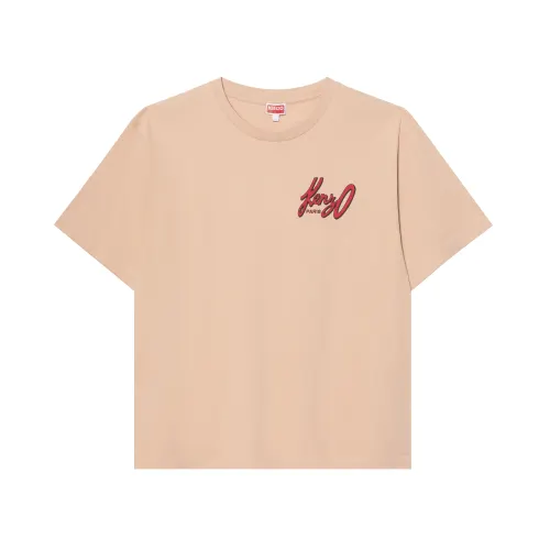 KENZO T Shirts Men's Beige Crew Neck Moderate Straight Fit