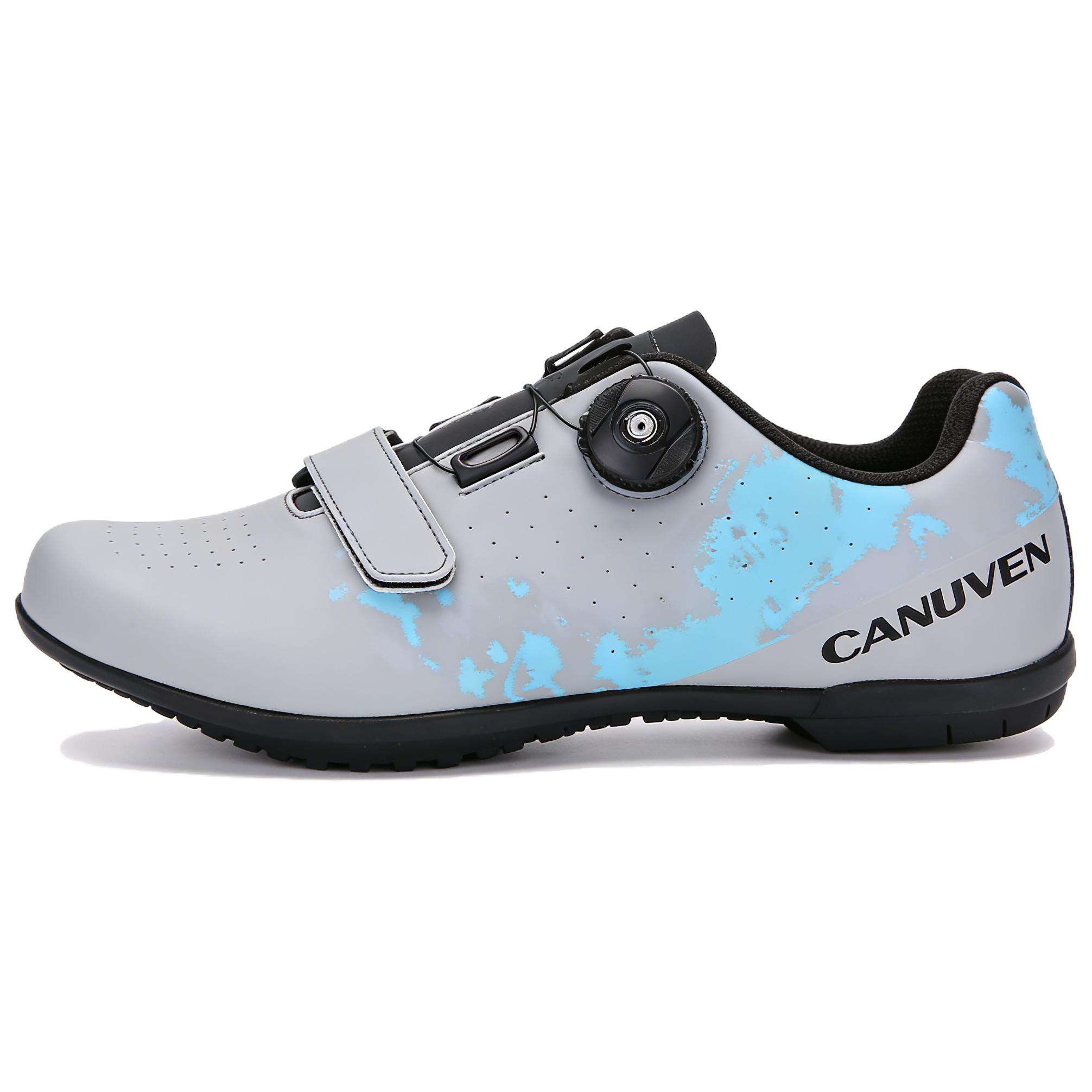 CANUVEN mesh summer lace-free fashionable non-slip racing road shoes breathable knobs outdoor casual wear-resistant cushioning sports shoes low-top cycling shoes men's style