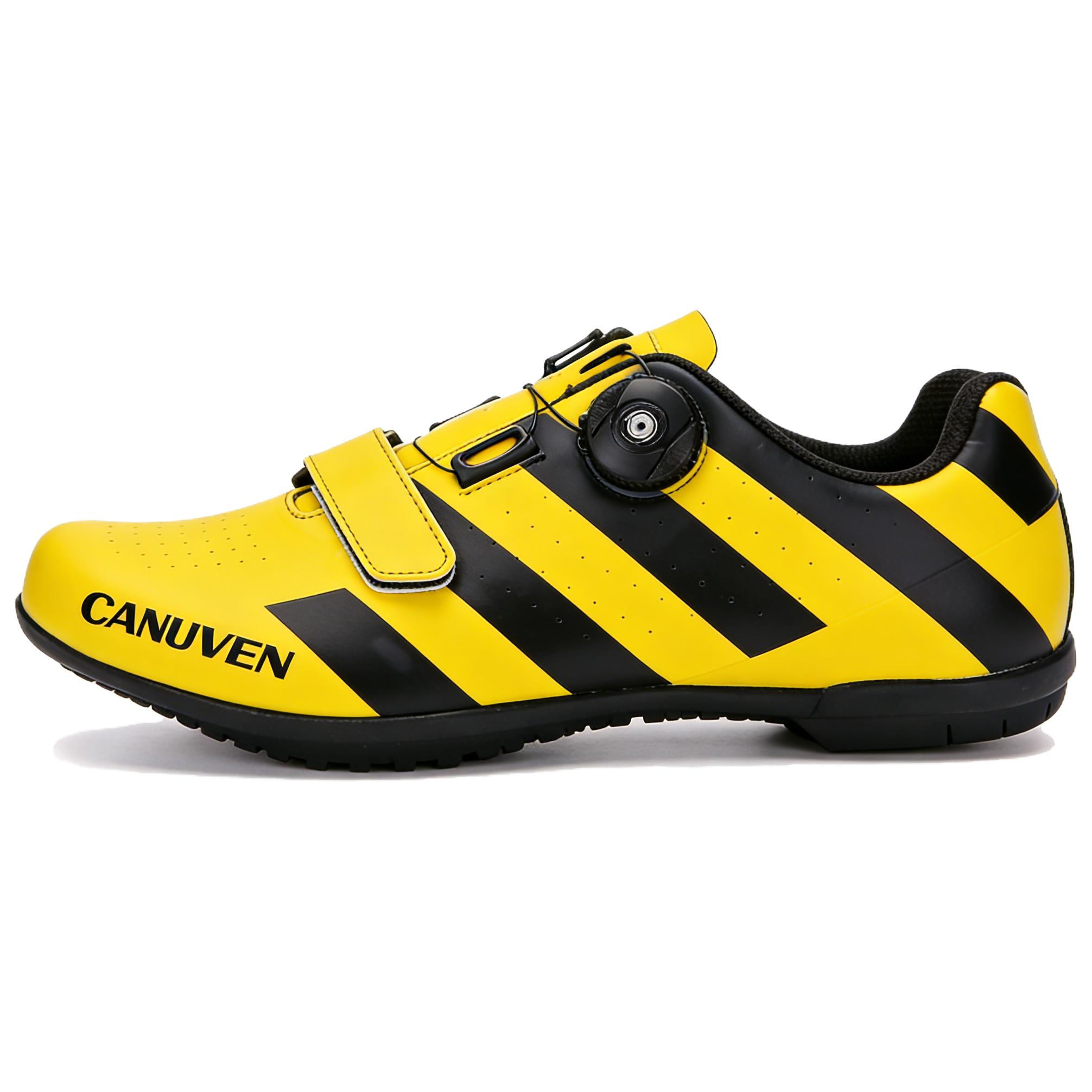 CANUVEN Mesh Summer Casual Lace-Free Racing Road Shoes Breathable Knob Anti-Slip Outdoor Wear-Resistant Cushioning Sports Shoes Low-top Cycling Shoes Men's