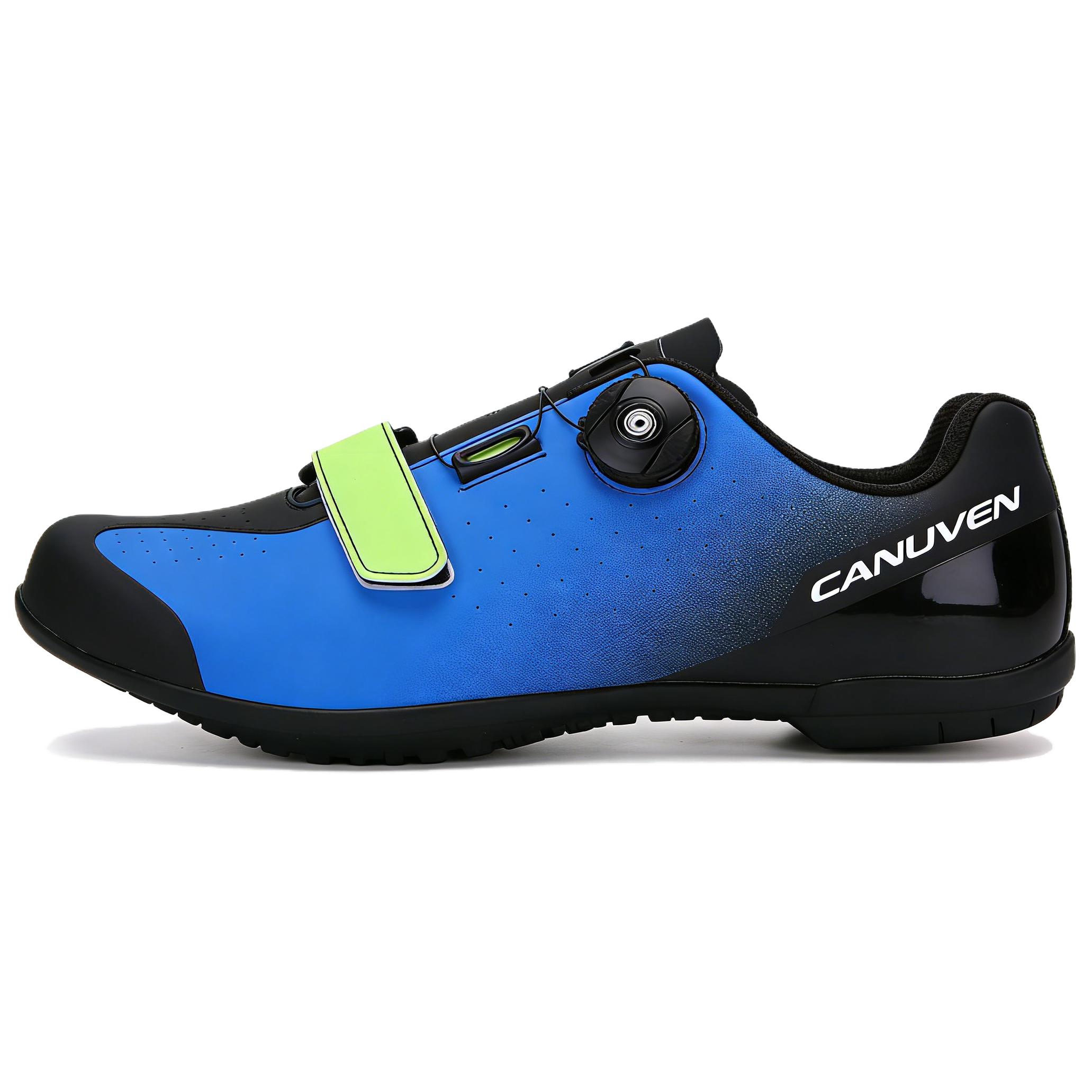 CANUVEN mesh outdoor racing non-slip wear-resistant road shoes breathable sports shoes versatile knob buckle strap-free cushioning low-top cycling shoes men's style