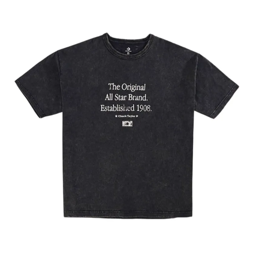 Converse T-Shirts Men's Black Crew Neck Moderate
