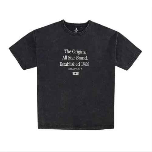 Converse T Shirts Men's Black Crew Neck Moderate Straight Fit