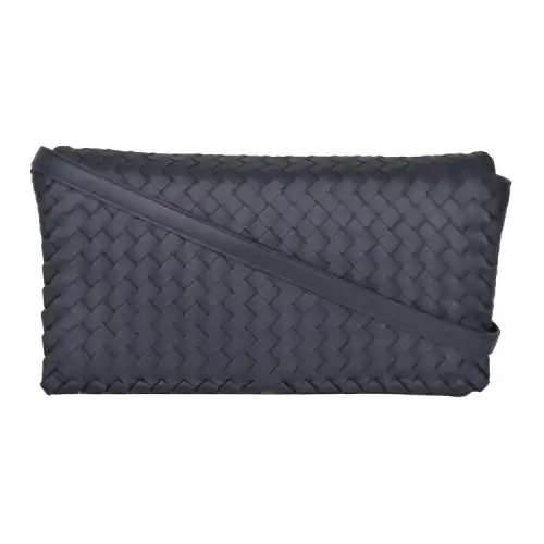 Bottega Veneta Snap Flap Closure Sheepskin Crossbody Bag, Shoulder Bag Women's Dark Blue