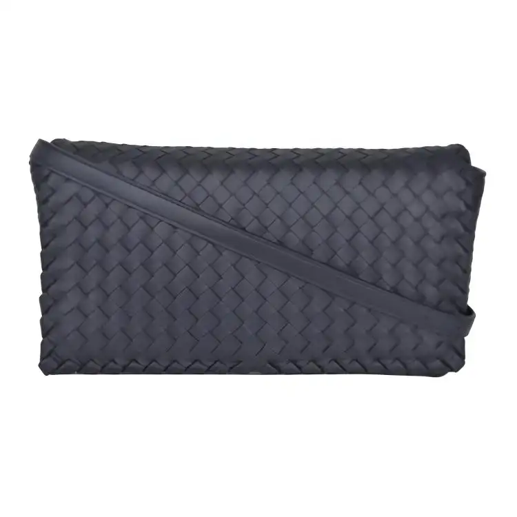 Bottega Veneta Snap Flap Closure Sheepskin Crossbody Bag, Shoulder Bag Women's Dark Blue