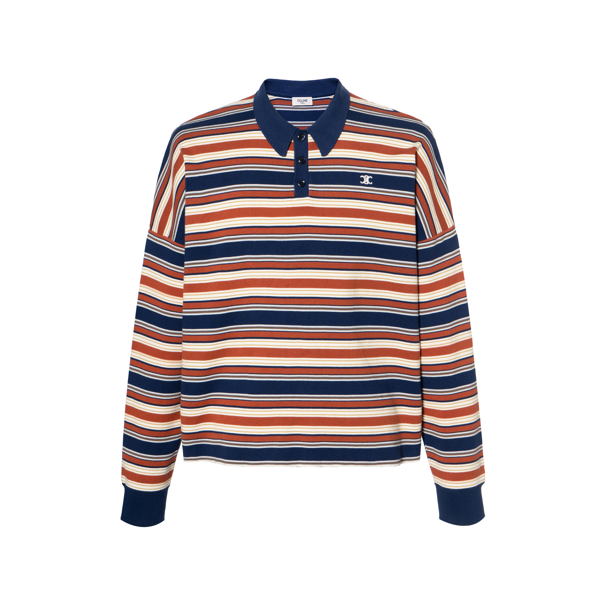 CELINE Triomphe Loose Striped Polo