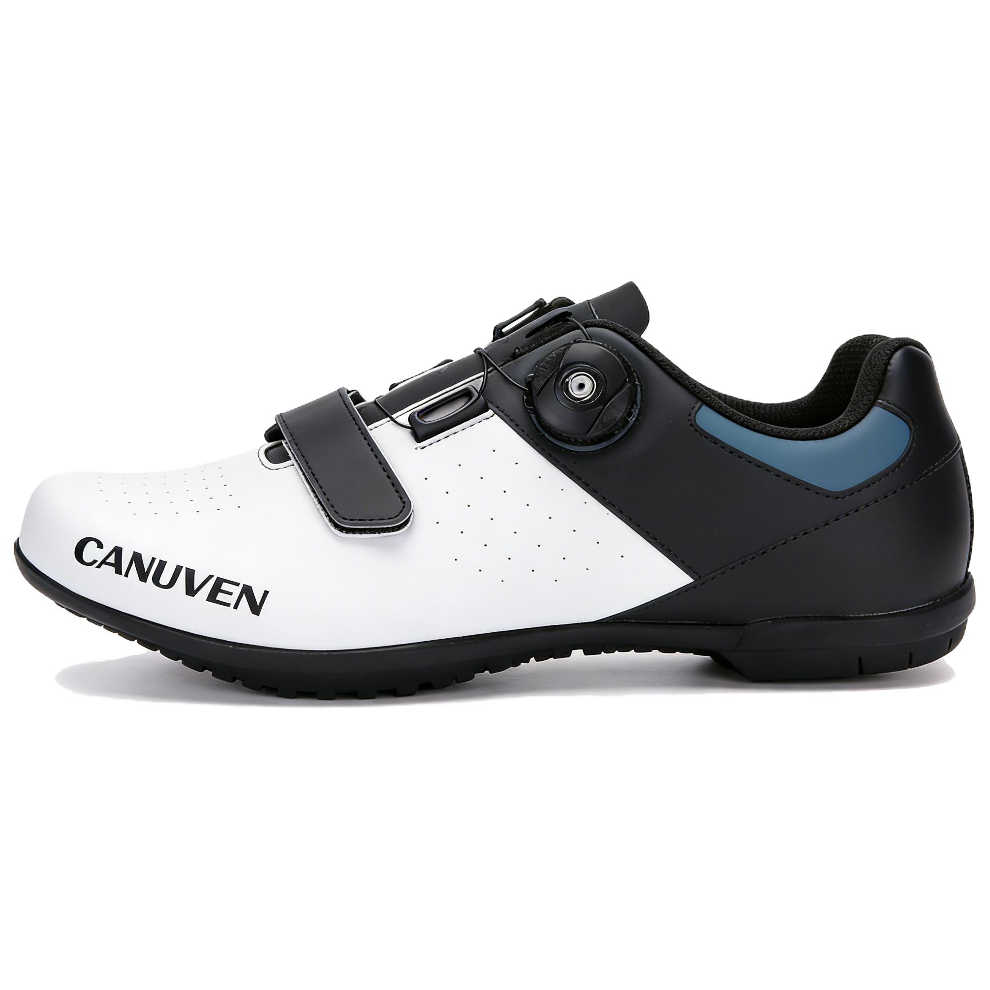 CANUVEN mesh summer outdoor racing road shoes non-slip breathable sports shoes casual wear-resistant versatile knob buckle lace-free cushioning low-top cycling shoes men's style