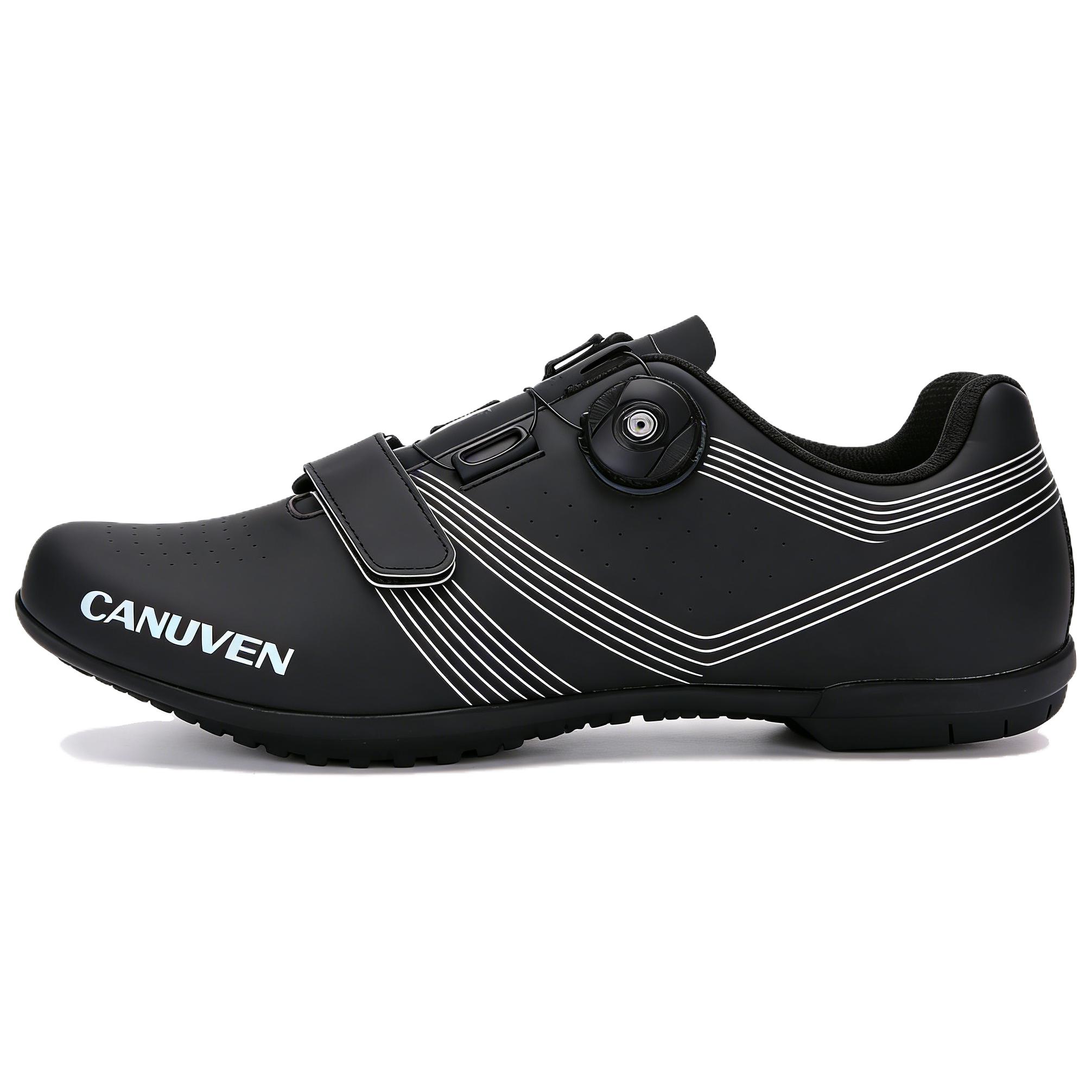 CANUVEN mesh fabric, summer versatile casual racing road shoes, non-slip breathable outdoor wear-resistant sports shoes, knob buckle, lace-free cushioning, low-top cycling shoes, men's style