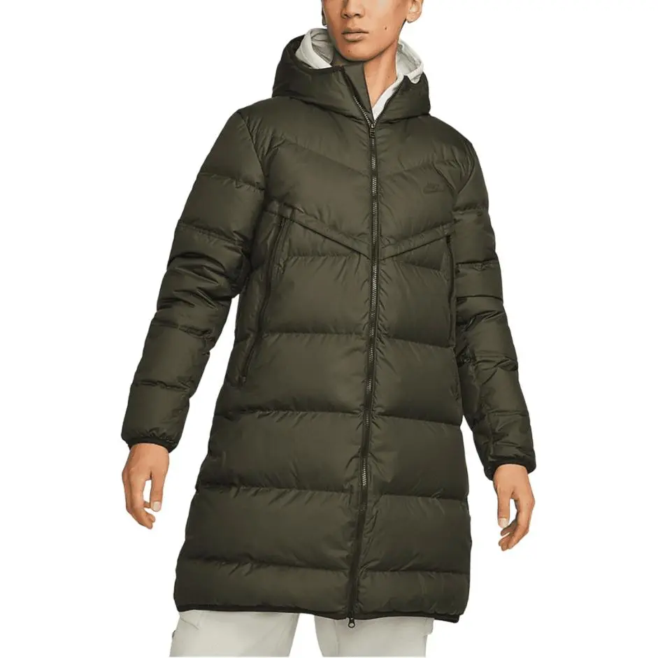 Nike Sportswear Logo Print Down Jacket Men's Sequoia Green