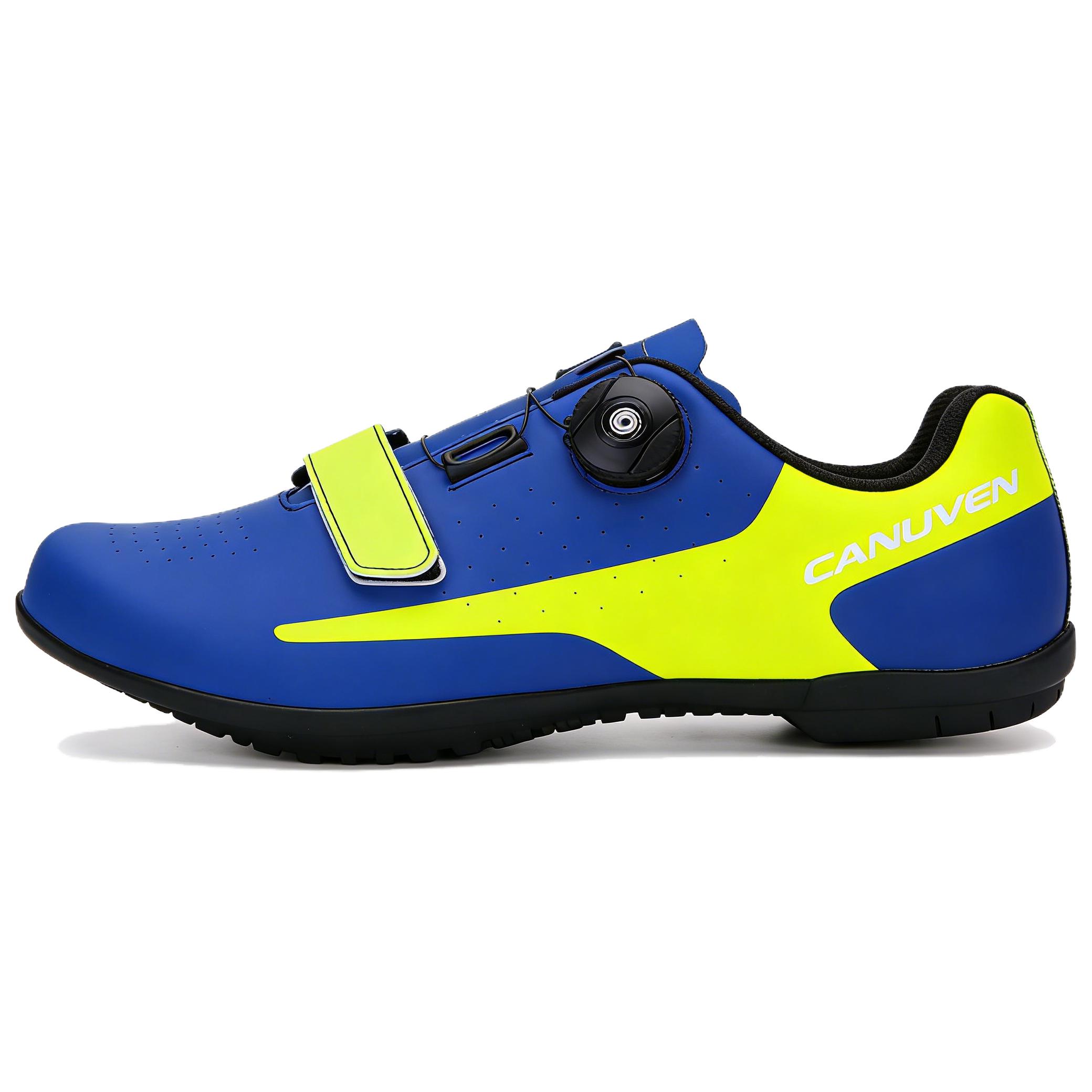 CANUVEN mesh outdoor breathable racing road shoes non-slip wear-resistant sports shoes versatile knob buckle strap-free cushioning low-top cycling shoes men's style