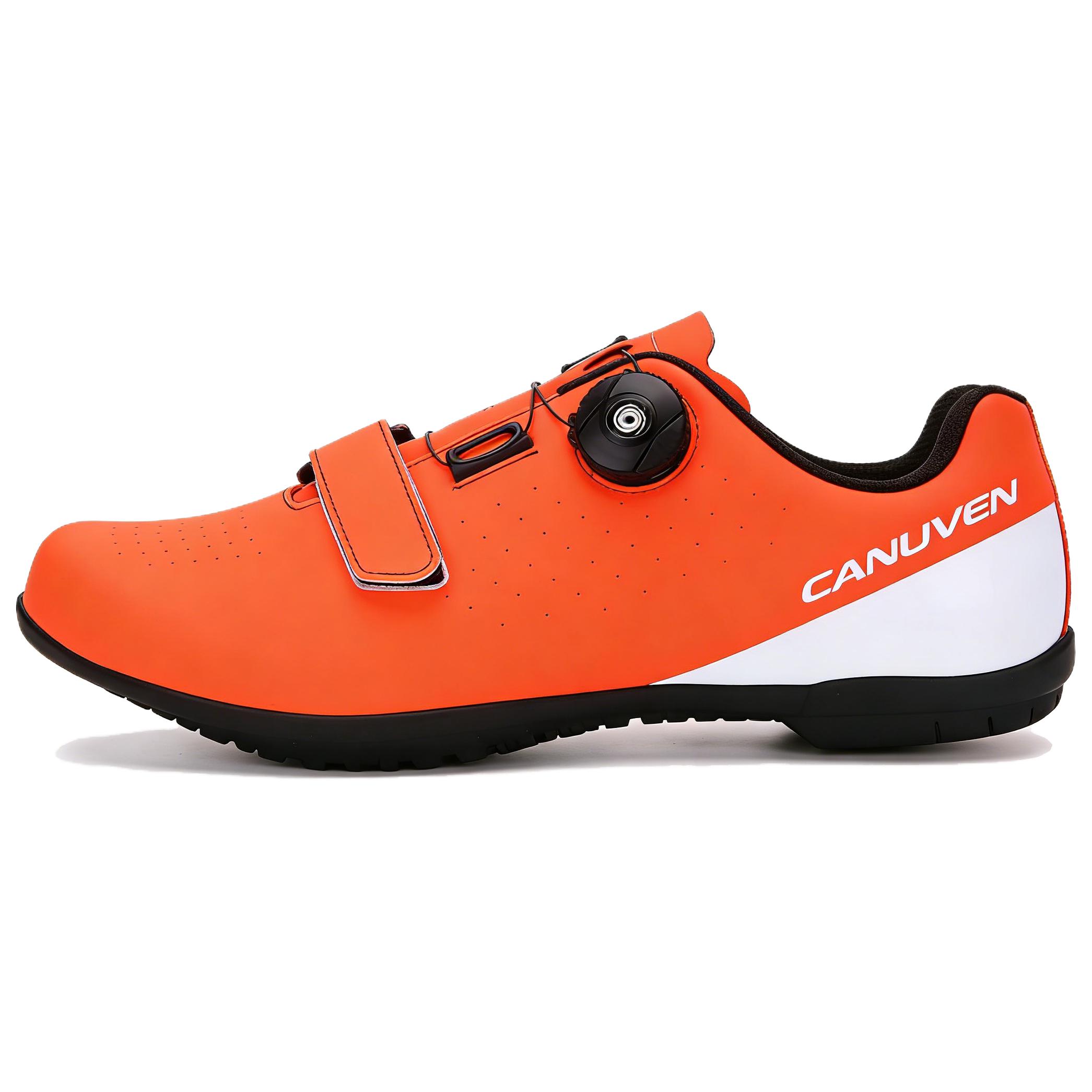 CANUVEN mesh outdoor breathable racing non-slip road shoes wear-resistant sports shoes versatile knob buckle strap-free cushioning low-top cycling shoes men's style