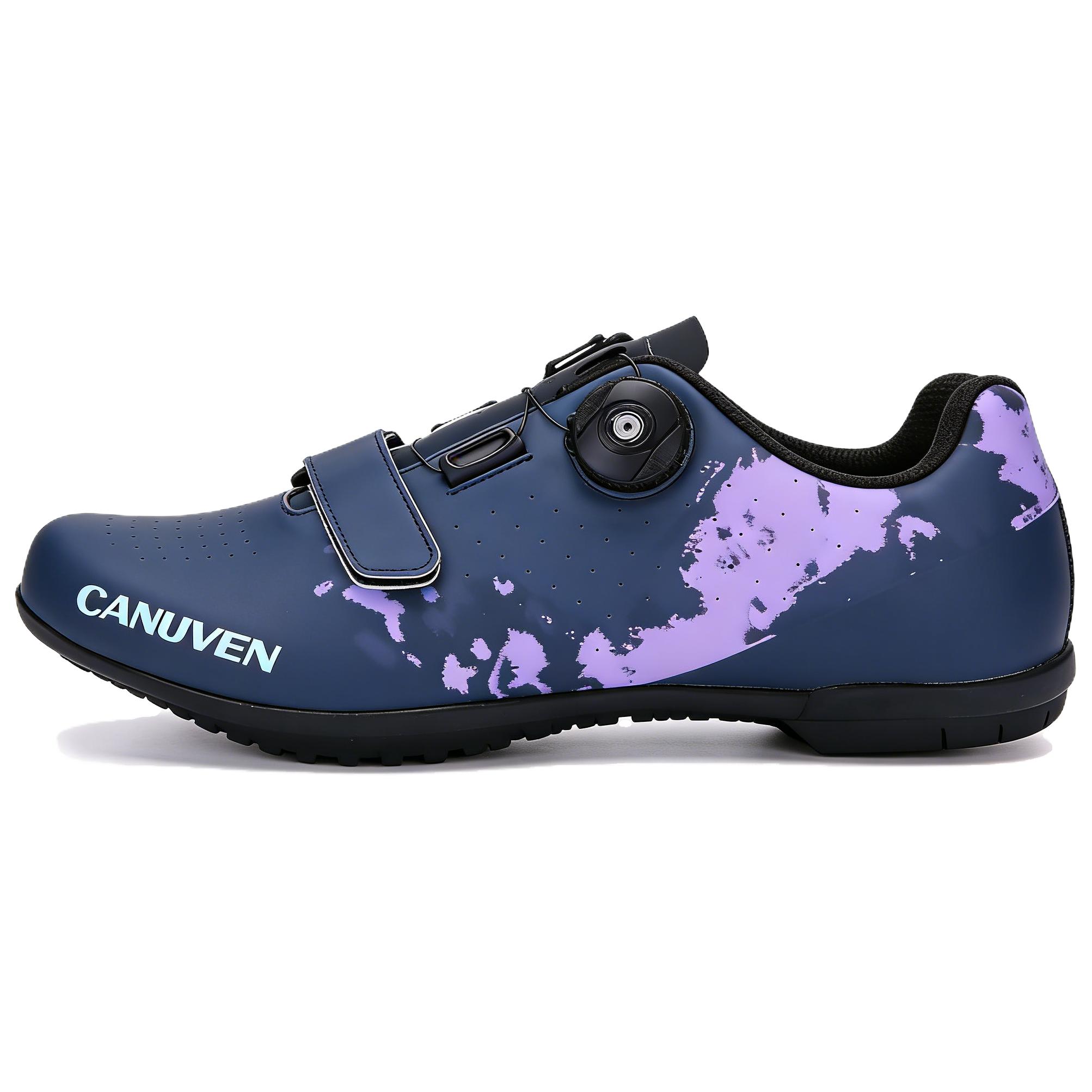 CANUVEN mesh fashionable summer lace-free anti-slip racing road shoes casual breathable knobs outdoor wear-resistant cushioning sports shoes low-top cycling shoes men's style