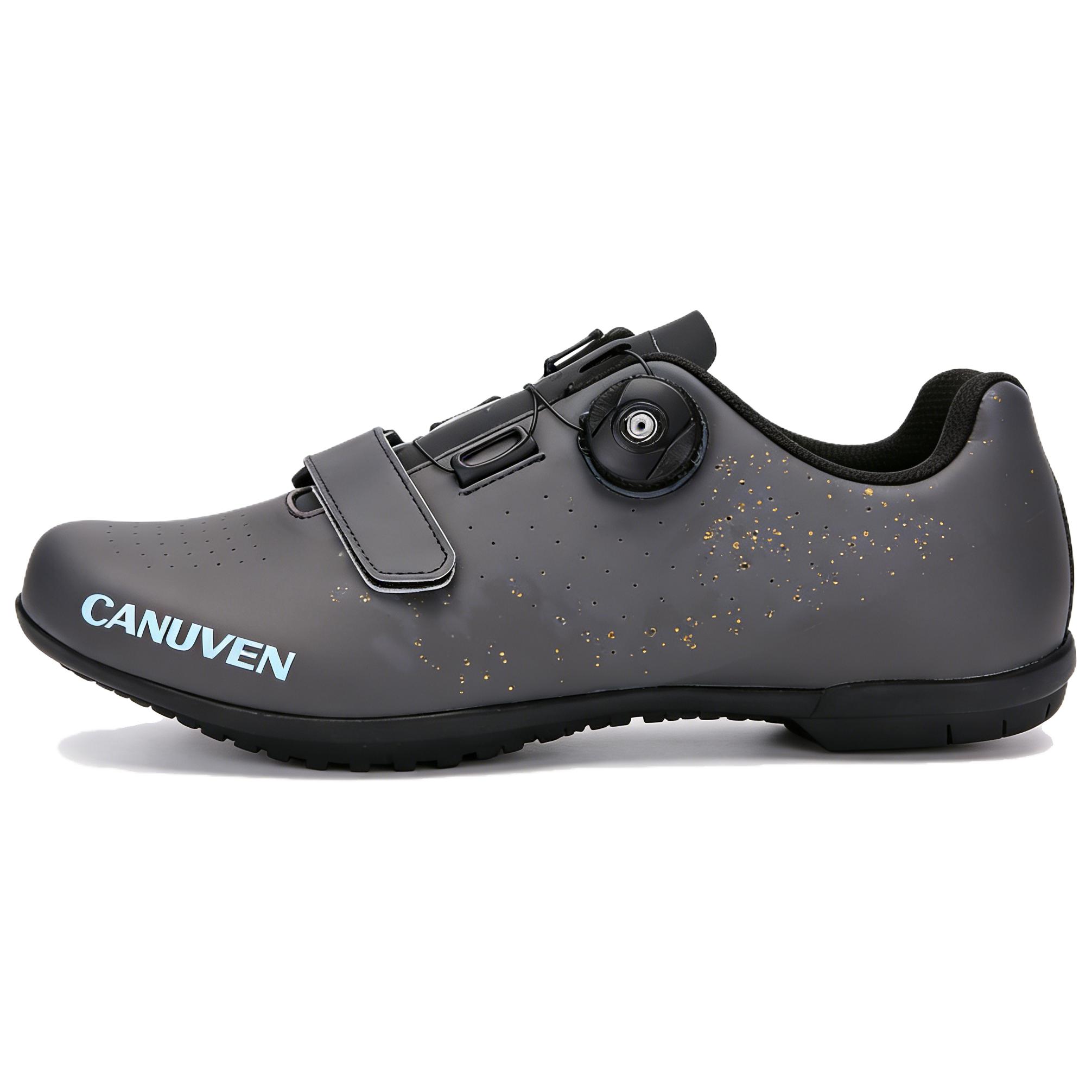 CANUVEN mesh summer trendy casual racing road shoes, lace-free, breathable knobs, non-slip, cushioning, outdoor wear-resistant sports shoes, low-top cycling shoes, men's style