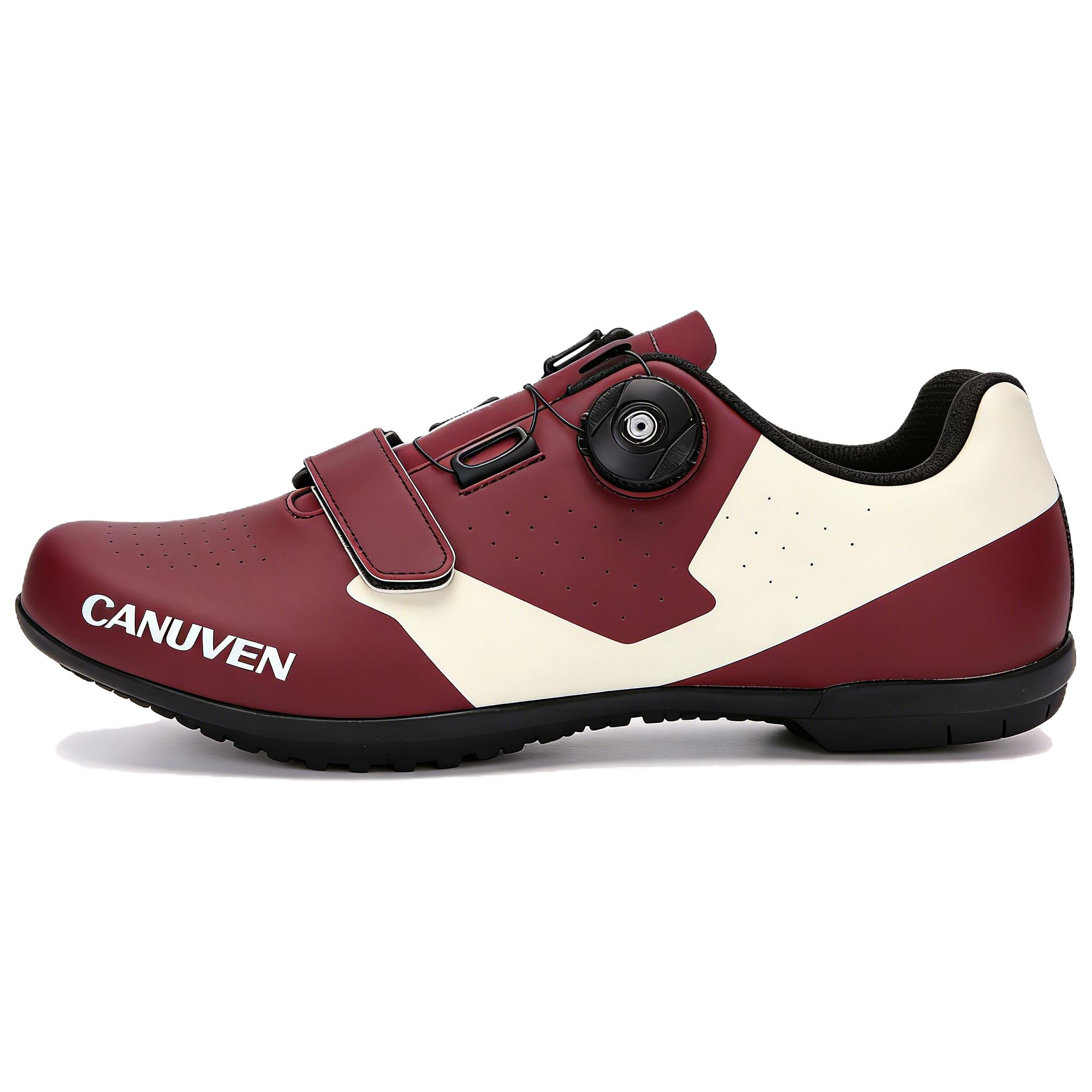 CANUVEN mesh summer racing non-slip road shoes outdoor breathable sports shoes casual wear-resistant versatile knob buckle lace-free cushioning low-top cycling shoes men's style