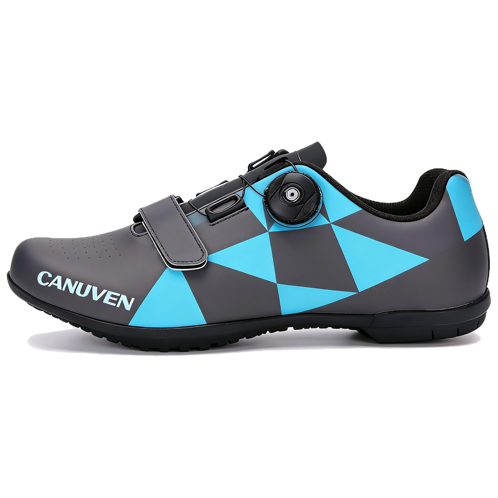 CANUVEN mesh summer fashion outdoor wear-resistant racing road shoes non-slip sports shoes versatile knob buckle strap-free cushioning low-top cycling shoes men's style