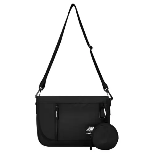 New Balance Multi Pocket Fabric Shoulder Bag Regular Unisex Black