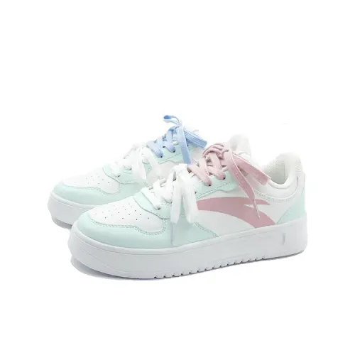 Anta Easy Slip Resistant Abrasion Resistant Low top Skateboard Shoes Women's Pink Blue Mismatched