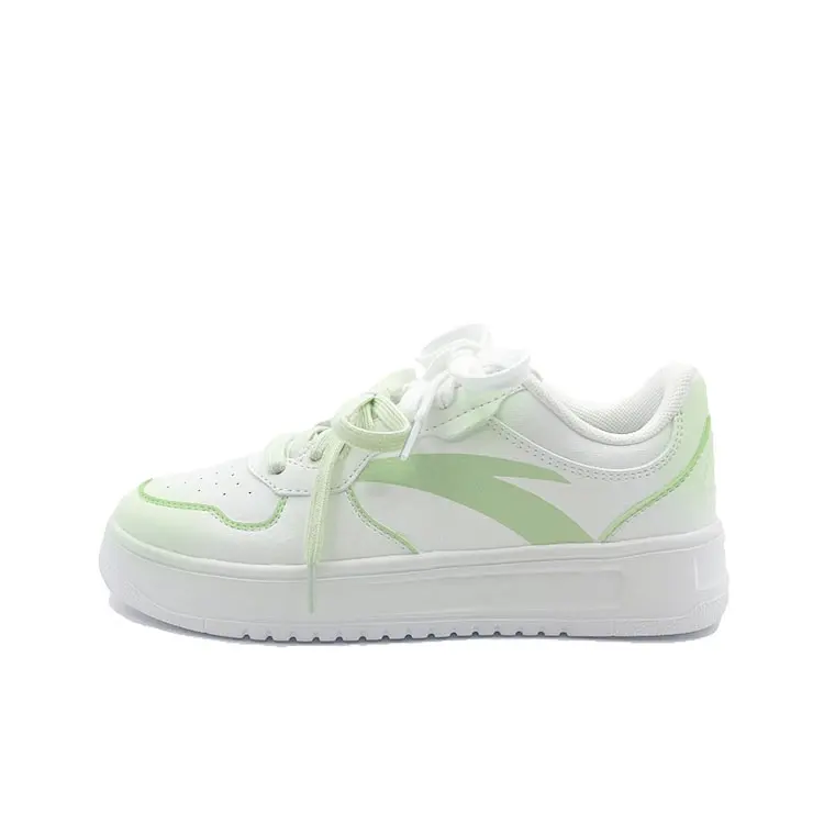 Anta Easy Synthetic Leather Slip Resistant Abrasion Resistant Low top Skateboard Shoes Women's Green