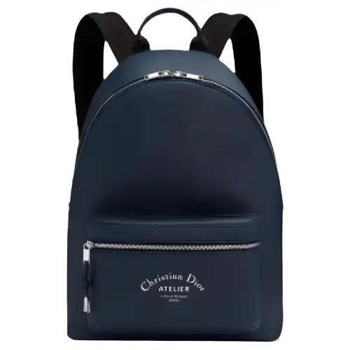 DIOR Grain Touch Calfskin Backpack Men's Marine Blue