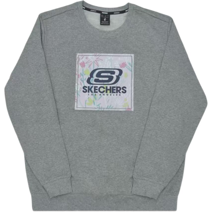 Худи Skechers С логотипом граффити (серое)