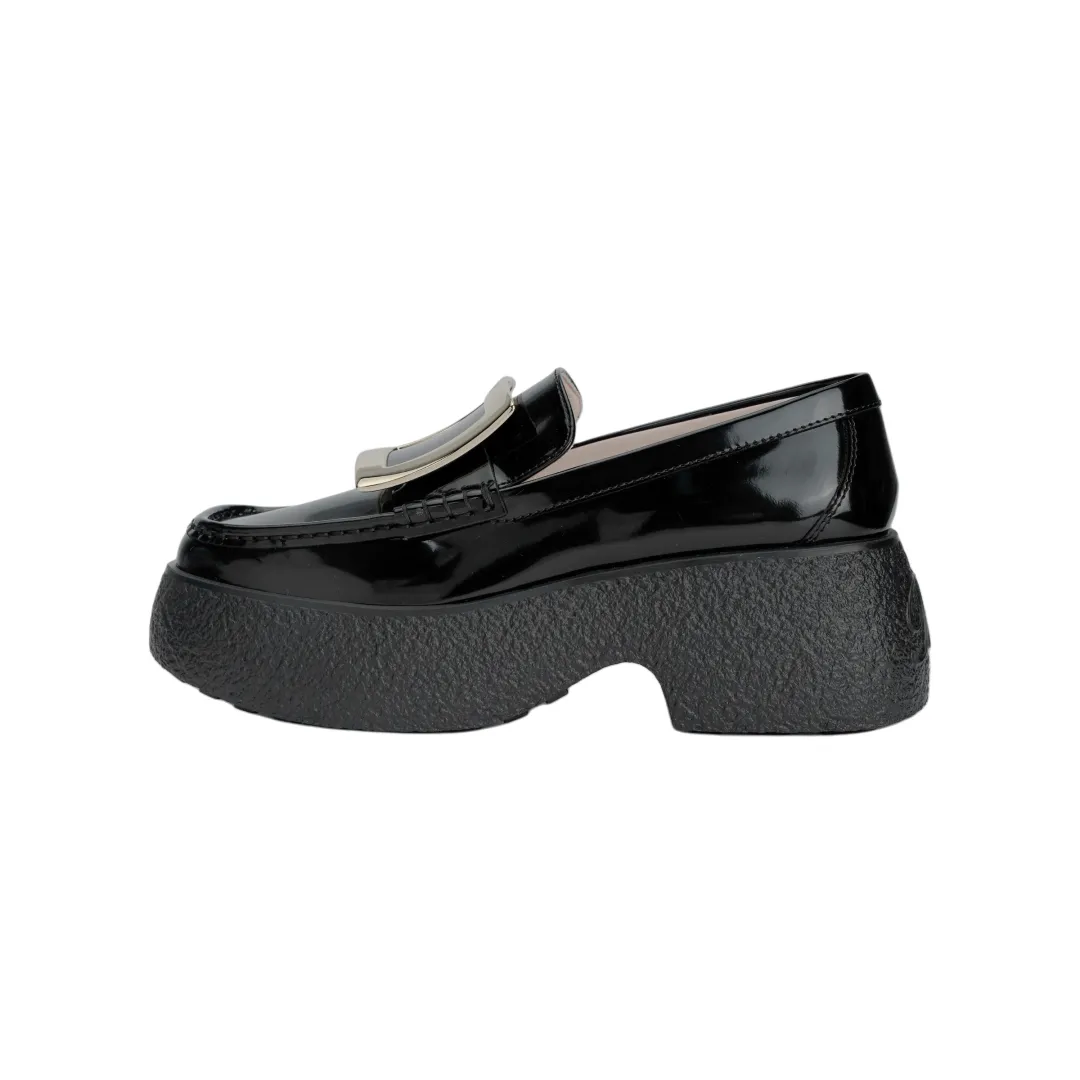 Roger Vivier Viv' Rangers Patent Leather Loafers Women's Black
