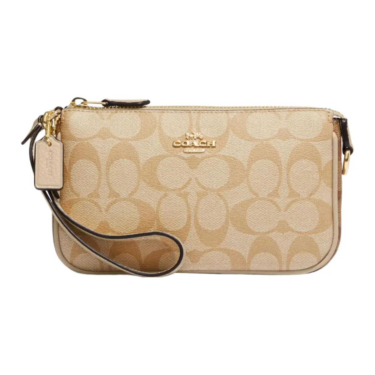 COACH Nolita Canvas With Pebbled Leather Wrist Bag Clutch Small Women's Brown