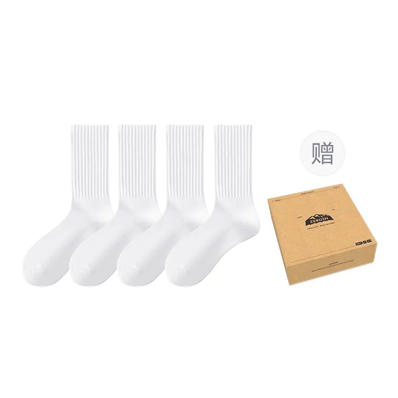 ZEROIN Crew Socks Unisex Kraft Paper Box 4 Pack