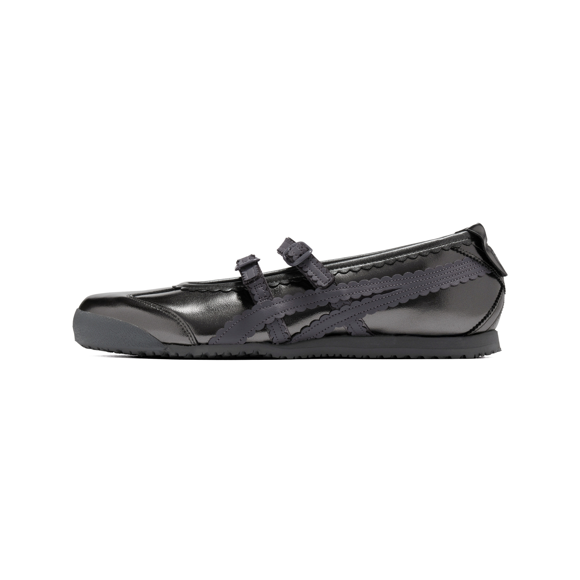 Onitsuka Tiger Onitsuka Tiger MEXICO 66 TGRS Classic Simple Comfortable Thin Sole Fashion Ballet Shoes Flat Heel Mary Jane Shoes Women Silver Gray