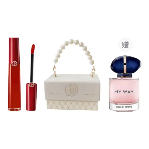 Armani, lipstick, perfume from pearl, gift box, makeup primer, set, Chanel style, long-term effect